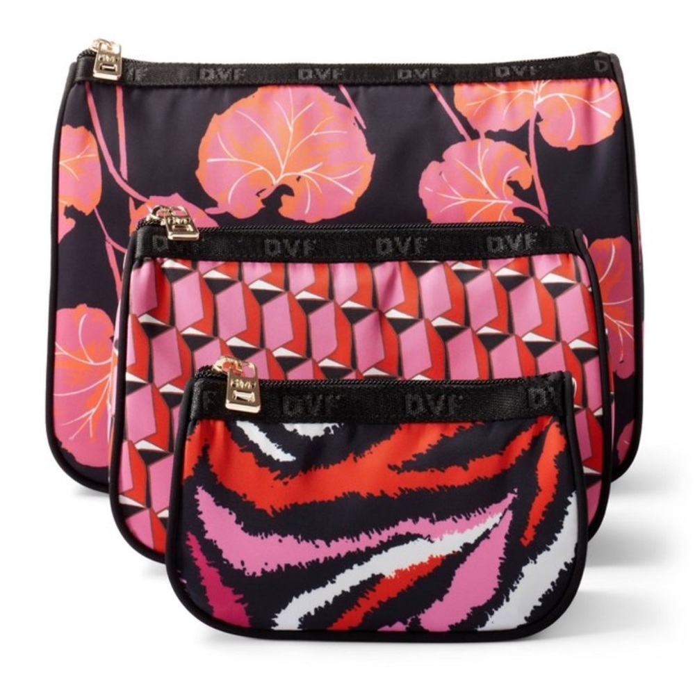 Geranium leaf travel pouches DVF for target